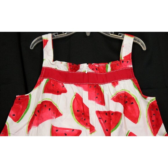 NWT 2009 Gymboree Watermelon Picnic Print Tank Top Swing A-line sz 10 Red Bow - Picture 5 of 7